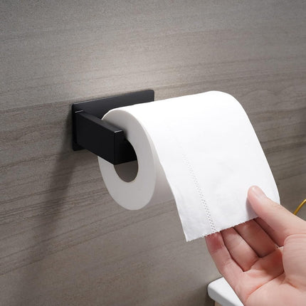 Toilet paper holder without Bohren - Selbstklebender Toilet paper roll holder, Toilet paper holder from Edelstahl - Toilet paper holder for kitchen and bath - Black.