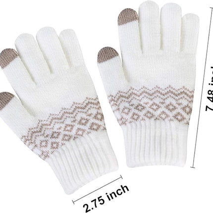 Gloves-men's gloves Women's winter gloves - Snowflake print Warm touchscreen gloves - Unisex - Reusable.
