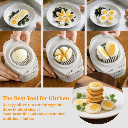 Egg slicer - stainless steel egg slicer - Suitable for slicing eggs - Multifunctional egg slicer - Comes with storage box - Also suitable for slicing eggs, strawberries, and other soft fruit..