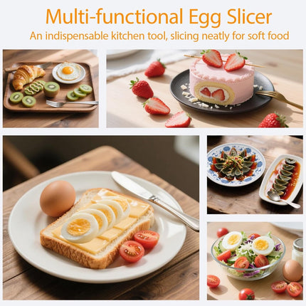 Egg slicer - stainless steel egg slicer - Suitable for slicing eggs - Multifunctional egg slicer - Comes with storage box - Also suitable for slicing eggs, strawberries, and other soft fruit..