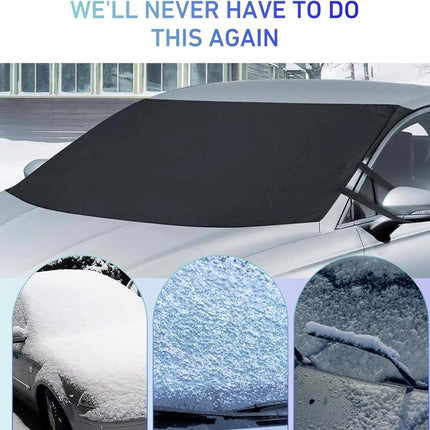 Car Window Protection - Windproof and Snowproof - 600D Oxford Fabric Windscreen Protection - Universal Type - Suitable for most cars.