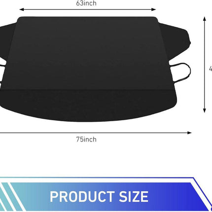 Car Window Protection - Windproof and Snowproof - 600D Oxford Fabric Windscreen Protection - Universal Type - Suitable for most cars.