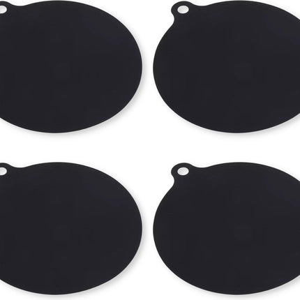Induction Protector - Pan Coaster - Set of 4 - 22CM - Resistant up to 240 ºC - Silicone - Black.