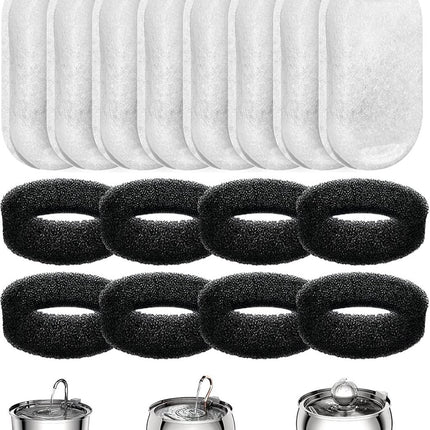 Filter cartridges - For pet water dispensers - including 8 cat fountain filters and 8 pump sponges.