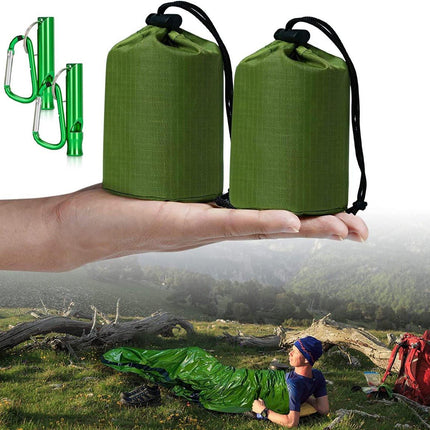 Emergency Sleeping Bag - 2 Pieces - Emergency Blanket - Waterproof Survival Blanket - 210*90cm - PE - Rescue Blanket - Insulation Blanket - Survival Sleeping Bag - Emergency Sleeping Bag - Emergency Tent - Emergency Tent - Outdoors/Walking/Camping/Hiking.