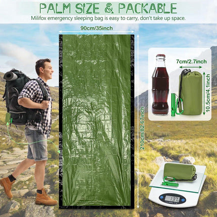 Emergency Sleeping Bag - 2 Pieces - Emergency Blanket - Waterproof Survival Blanket - 210*90cm - PE - Rescue Blanket - Insulation Blanket - Survival Sleeping Bag - Emergency Sleeping Bag - Emergency Tent - Emergency Tent - Outdoors/Walking/Camping/Hiking.