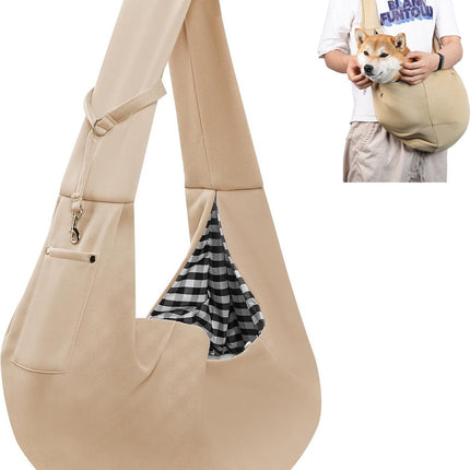 Dog Carrier Bag - Dog Sling - Waterproof - Dog Bag - Cat Travel Bag - Dog Carrier - Pet Carrier Bag Dog - Small Dog Front Carrier for Travel - Animal Carrier Bag - Max 10 Kg - Dog Carrier Bag - For Cats, Dogs and Pets - Khaki.