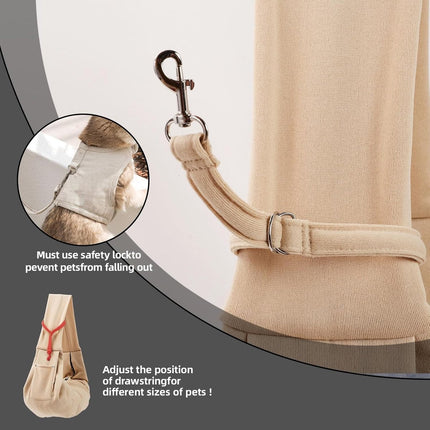 Dog Carrier Bag - Dog Sling - Waterproof - Dog Bag - Cat Travel Bag - Dog Carrier - Pet Carrier Bag Dog - Small Dog Front Carrier for Travel - Animal Carrier Bag - Max 10 Kg - Dog Carrier Bag - For Cats, Dogs and Pets - Khaki.