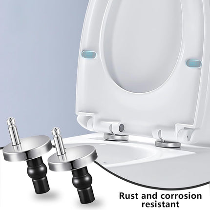 Toilet Seat Hinges - 2 Pieces - Toilet Seat Hinge Set - Universal Hinges for Toilet Seat - Toilet Seat Installation Mounting Set - Stainless Steel - Adjustable - Easy to Install - Replacement Hinges for Toilet Seat - Hinge Replacement Set.
