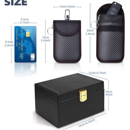 RFID Car Key Anti-Theft - RFID Protective Case Car Key - Protective Case Car Key Box - Car Key Safe - RFID Anti-Theft Box - Faraday Box Car Key - Faraday Box - Keyless Entry Case - Key Pouch - Key Bags - Three-Piece Set.