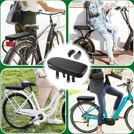 Rear Bicycle Seat - With Footrests - Rear Bicycle Seat - Luggage Carrier Cushion - Bicycle Seat Set - Rear Bicycle Seat - Bicycle Carrier Cushion - Universal - Black - Electric Bicycle/ Bicycles/Electric Scooter - Thickened - Soft.
