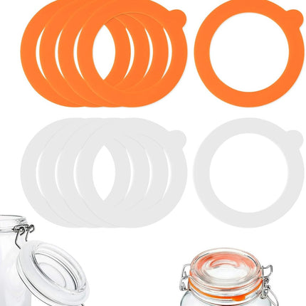 Canning Rings - Silicone Rings, Dye-Free Gasket - Gasket 16 Pieces - 70 mm x 95 mm x 2.2 mm - Rubber Canning Jar Rings - Standard Size For Fido Canning Jars, among others - Reusable - Replacement Canning Rings - Replacement Rubber Gaskets.