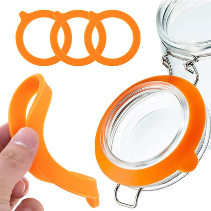 Canning Rings - Silicone Rings, Dye-Free Gasket - Gasket 16 Pieces - 70 mm x 95 mm x 2.2 mm - Rubber Canning Jar Rings - Standard Size For Fido Canning Jars, among others - Reusable - Replacement Canning Rings - Replacement Rubber Gaskets.