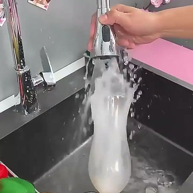 Faucet Attachment - 360 Degree Rotation - Kitchen Tap G1/2 - 3 Positions - Faucet Head - Washing Up - Kitchen Faucet - Water Saving - Flexible Faucet Head - Extension - Faucet Parts - Rotating Faucet Hose - Faucet Nozzle - Silver - For Bathroom Washbasin.