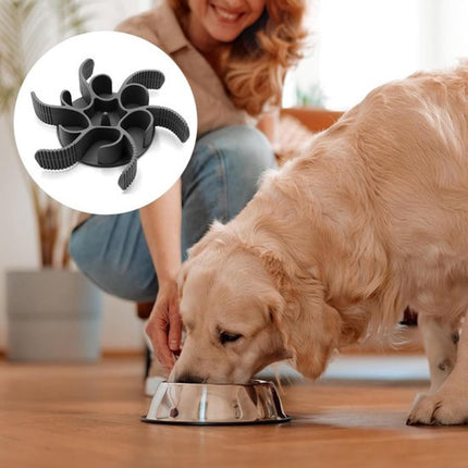Anti-Gulp Bowl for Dogs and Cats - Anti-Gulp Dog Food Bowl - Slow Feeder - Slow Bowl Eat Slow - Anti-Gulp Feeding Mat - Dog Bowl - Dog Food Bowl - Dog Food - Dogs - Pet Food Bowl - Healthy Food for Small to Large Dogs - Black.