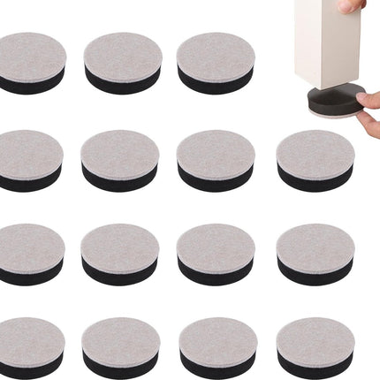 Furniture Risers - 16 Pieces - Furniture Riser Set - Bed Riser - Adjustable Furniture Legs - Furniture Coasters - Furniture Felt - Strong Space-Saving Riser - Felt Pads - Self-Adhesive - Anti-Slip - Floor Protection - Furniture Elevation - Bed Risers.