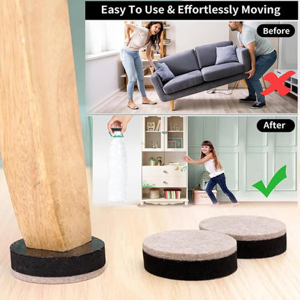 Furniture Risers - 16 Pieces - Furniture Riser Set - Bed Riser - Adjustable Furniture Legs - Furniture Coasters - Furniture Felt - Strong Space-Saving Riser - Felt Pads - Self-Adhesive - Anti-Slip - Floor Protection - Furniture Elevation - Bed Risers.