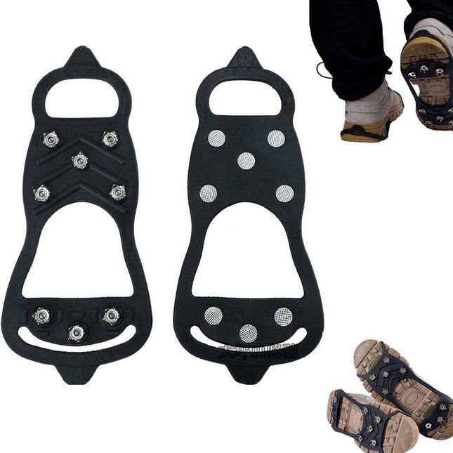 Shoe Covers - Crampons - Anti-slip - Crampons for Hiking Boots - Shoe Spikes - Crampons - For Women or Men - Black - Size 41-46.