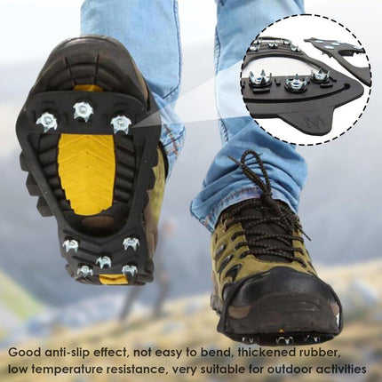 Shoe Covers - Crampons - Anti-slip - Crampons for Hiking Boots - Shoe Spikes - Crampons - For Women or Men - Black - Size 41-46.