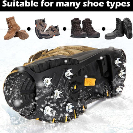 Shoe Covers - Crampons - Anti-slip - Crampons for Hiking Boots - Shoe Spikes - Crampons - For Women or Men - Black - Size 41-46.