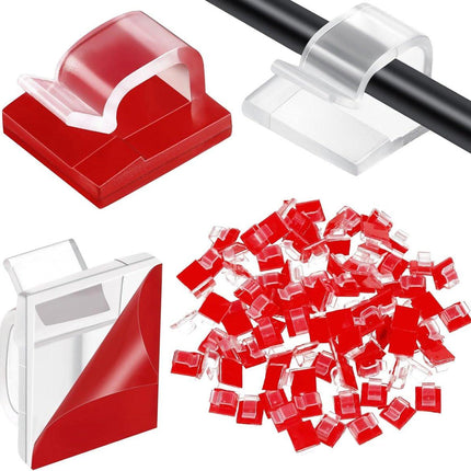 Cable Clips - 100 Pieces - Cable Holder - Halloween - Christmas - Nail Clip - Cable Tie - Clips - Cable Channel - Ties - Cable Lock - Cable Channels - Roof Hooks - Cable Clamp - Transparent - Strong clamping force - very for Party / Halloween / Christmas.