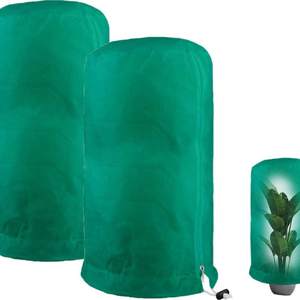 Frost Protection Plant Cover - 2 Pieces - Plant Cover - Frost Non-Woven Fabric - Plant Protective Covers - Plant Protection - Winter Protective Cover Tree/Plant - 80x100cm - Anti-Frost Protective Cover Plants - Winter Cover - Durable - Zipper - UV Permeab.