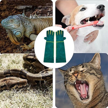 Pet Protection Gloves - Anti-bite - Abrasion-resistant - Insulated - Anti-scratch - Thickened - Anti-slip - Supple Leather - Pet Glove - 60cm - Heavy Duty Glove - Work Glove - Five-finger Gloves - Welding Gloves.
