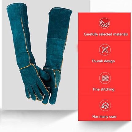 Pet Protection Gloves - Anti-bite - Abrasion-resistant - Insulated - Anti-scratch - Thickened - Anti-slip - Supple Leather - Pet Glove - 60cm - Heavy Duty Glove - Work Glove - Five-finger Gloves - Welding Gloves.