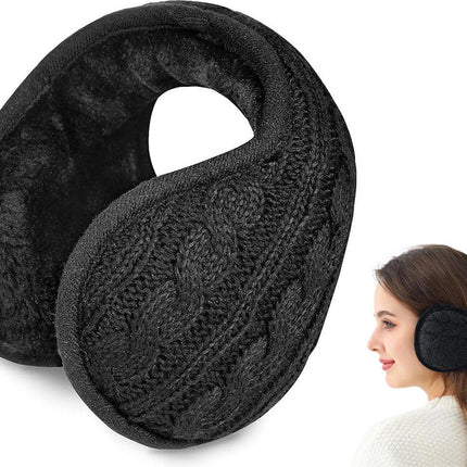 Warm Ear Warmers - Ear Warmer - Classic Winter Ear Warmers - Fleece Ear Warmers - Wraparound Sturdy Soft Comfortable Plush - Fleece Headband - Ear Warmer Hat - Sports Headband Hairband - Cycling Walking Winter Sports - Unisex - Women / Men - Black.