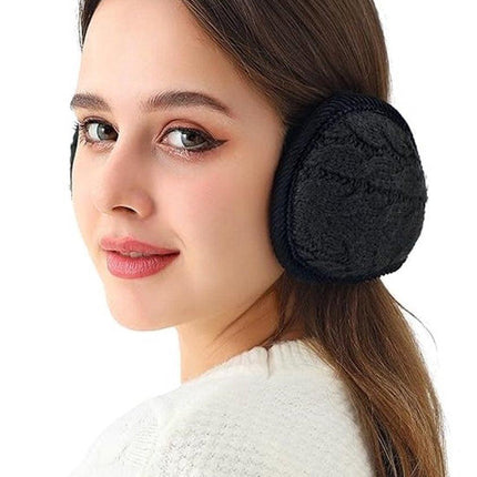 Warm Ear Warmers - Ear Warmer - Classic Winter Ear Warmers - Fleece Ear Warmers - Wraparound Sturdy Soft Comfortable Plush - Fleece Headband - Ear Warmer Hat - Sports Headband Hairband - Cycling Walking Winter Sports - Unisex - Women / Men - Black.