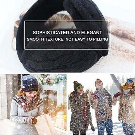 Warm Ear Warmers - Ear Warmer - Classic Winter Ear Warmers - Fleece Ear Warmers - Wraparound Sturdy Soft Comfortable Plush - Fleece Headband - Ear Warmer Hat - Sports Headband Hairband - Cycling Walking Winter Sports - Unisex - Women / Men - Black.