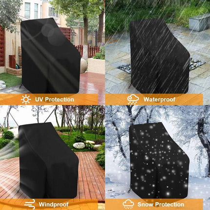 Garden Chair Cover - Waterproof Protective Cover for Garden Furniture - Protective Cover for Garden Chairs - Cover Suitable for Stackable Chairs - 89*89*120/89cm - Black - 210D Oxford Cloth - Waterproof - Durable - Garden Furniture Covers - Garden Furnitu.