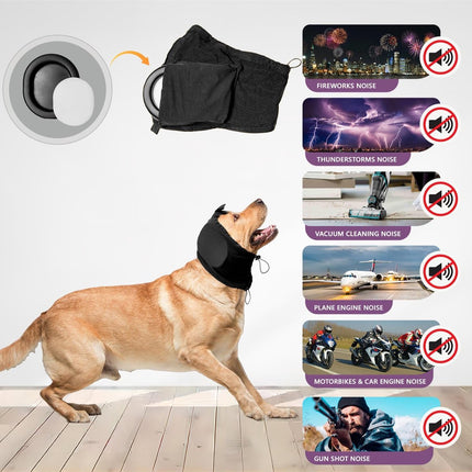 S - Noise-Reducing Ear Protectors for Dogs - Dog Ear Protector - Ear Protector for Dogs - Dog Ear Protector - Hearing Protection for Pets - Pet Cone - Noise-Dampening Dog Headband - Noise-Reducing Dog Ear Warmer - Blue.