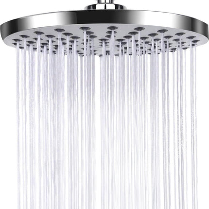 Deluxe Rain Shower Head - ø 20 CM - Shower Head - Rain Shower - High Pressure - Water-Saving Shower Head - Stainless Steel - Anti-Limescale Shower Head - Overhead Shower - Wellness - Spa - Chrome - Round - Rain Shower Head - Suitable for Bathroom - Silver.