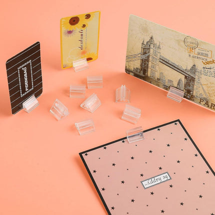 Acrylic Stand - 36 Pieces - Photo Stand - Card Holder - Acrylic Place Card Holders - Plastic - Coin Stand - Photo Holder - Menu Card Holder, Photo Holder with Slot - Table Card Holder - For Table Numbers, Name Cards, Wedding Cards - Photo Displays.