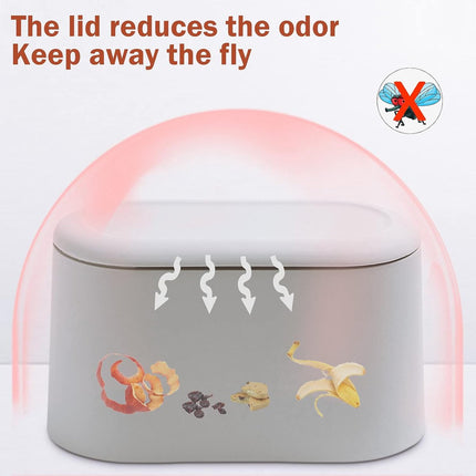 Trash Can - Small Trash Can with Sensor - Sturdy - Countertop Waste Bin - Mini Trash Can - Desktop - Tabletop Waste Bin - Plastic Trash Can - Bathroom Waste Bin - Recycling Waste Bin - Car Trash Can - White - Office Waste Bins - Home / Office.