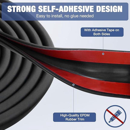 U-shaped rubber seal - Rubber profile - Flexible U-shaped rubber profile - Door edge protection strip - Snap-on rubber - Edge protection - Door panel protection - Baby safety - Table corner (3 m - 2 mm).