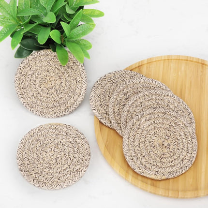 Coasters - 8-Piece - Stylish Coasters - Coasters for Glasses - Beautiful Coaster Set - Round Coaster Design - Anti-Slip - Heat Resistant - Gift - with Holder.