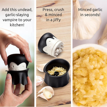 Garlic Press - Professional Garlic Crusher - Creative Multifunctional Garlic Chopper - High Quality Garlic Crusher Mincer - Works on Herbs, Ginger, Nuts, Chili Garlic Grinder - Funny Cooking Gifts Gadgets.