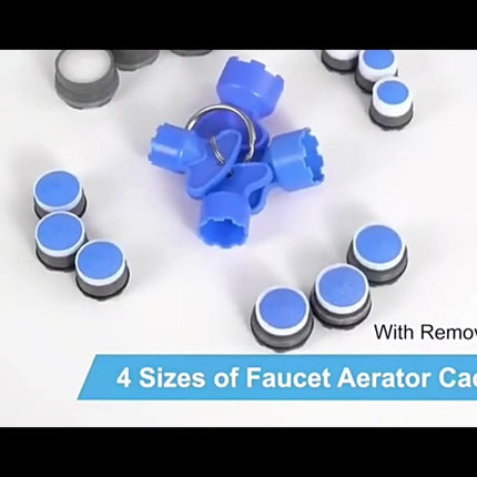 Water-Saving Aerator - M18 x 6 Pieces Tap Aerator - With Mounting Wrench - Tap Strainer for Taps - Tap Attachment - Tap Connector - Includes Disassembly Wrench & Removal Tool - Blue.