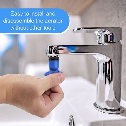 Water-Saving Aerator - M18 x 6 Pieces Tap Aerator - With Mounting Wrench - Tap Strainer for Taps - Tap Attachment - Tap Connector - Includes Disassembly Wrench & Removal Tool - Blue.