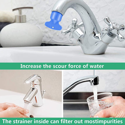 Water-Saving Aerator - M18 x 6 Pieces Tap Aerator - With Mounting Wrench - Tap Strainer for Taps - Tap Attachment - Tap Connector - Includes Disassembly Wrench & Removal Tool - Blue.
