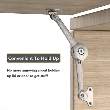 Flap Hinge - With Screws and Allen Key - High Load Capacity - 2 Pieces - Nickel-Plated - Support - Kitchen Cabinet Hinge - Furniture Hinge - Overlay Hinge - Hinge - Flap Supports - Lid Support Hinge - Sturdy & Durable.