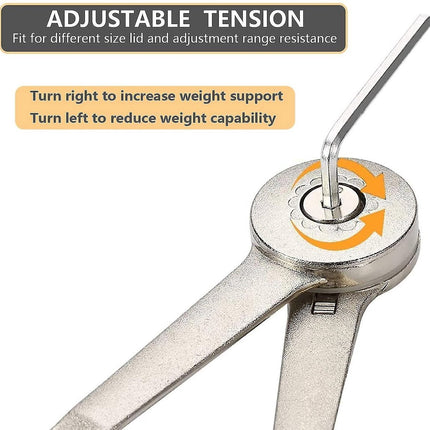 Flap Hinge - With Screws and Allen Key - High Load Capacity - 2 Pieces - Nickel-Plated - Support - Kitchen Cabinet Hinge - Furniture Hinge - Overlay Hinge - Hinge - Flap Supports - Lid Support Hinge - Sturdy & Durable.