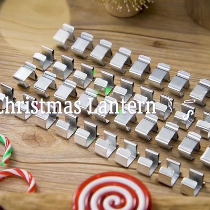 50 Pieces - Christmas Lights Gutter Hooks - Christmas Lights Roof Hooks - Christmas Lights Clips - Christmas Lights Gutter Hangers Seasonal Lighting Hooks For Outdoors For Christmas Lights Kitchen - Stainless Steel Clamp Metal Cable Clamp - Cable Clips -.