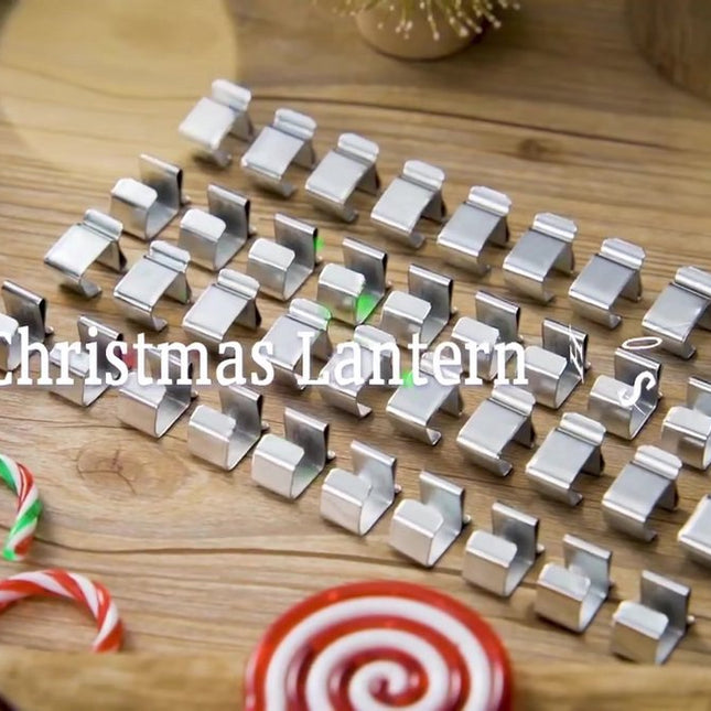 50 Pieces - Christmas Lights Gutter Hooks - Christmas Lights Roof Hooks - Christmas Lights Clips - Christmas Lights Gutter Hangers Seasonal Lighting Hooks For Outdoors For Christmas Lights Kitchen - Stainless Steel Clamp Metal Cable Clamp - Cable Clips -.