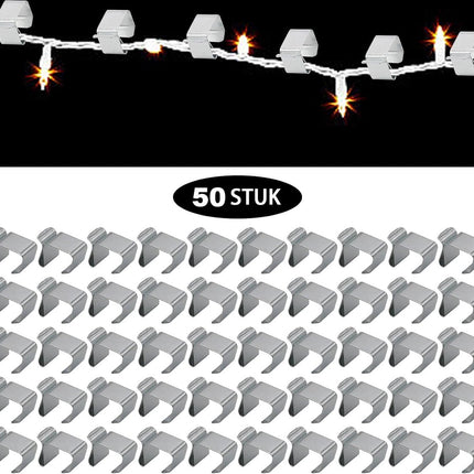 50 Pieces - Christmas Lights Gutter Hooks - Christmas Lights Roof Hooks - Christmas Lights Clips - Christmas Lights Gutter Hangers Seasonal Lighting Hooks For Outdoors For Christmas Lights Kitchen - Stainless Steel Clamp Metal Cable Clamp - Cable Clips -.