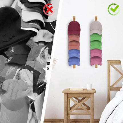 Hat Rack - 2 Pieces - Cap Rack - Cap Holder - Storage for Caps and Holders - Organizer for Caps - Coat Hook - Wall Coat Rack - Wall Hooks - Clothes Hooks - Towel Hook - Kitchen Hook - For Various Hats - Includes Screws.