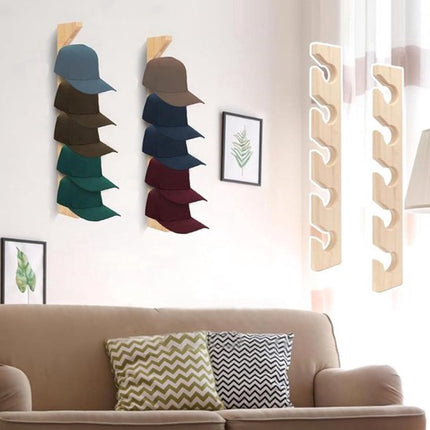 Hat Rack - 2 Pieces - Cap Rack - Cap Holder - Storage for Caps and Holders - Organizer for Caps - Coat Hook - Wall Coat Rack - Wall Hooks - Clothes Hooks - Towel Hook - Kitchen Hook - For Various Hats - Includes Screws.
