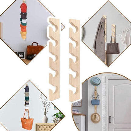 Hat Rack - 2 Pieces - Cap Rack - Cap Holder - Storage for Caps and Holders - Organizer for Caps - Coat Hook - Wall Coat Rack - Wall Hooks - Clothes Hooks - Towel Hook - Kitchen Hook - For Various Hats - Includes Screws.